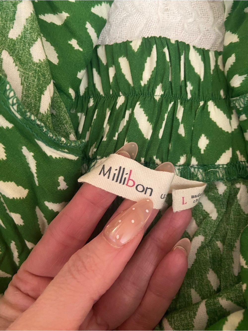 NWT BOUTIQUE MILLIBON GREEN PRINTED MAXI DRESS SIZE LARGE - Picture 9 of 10